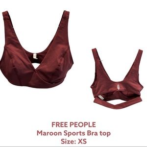 FREE PEOPLE Maroon Sports Bra